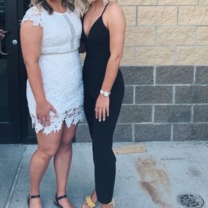 Black Jumpsuit with Lace Detail